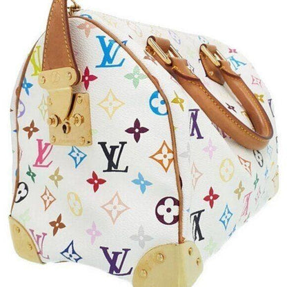 Authentic Louis Vuitton Multicolor Speedy 30 Monogram Sac Hand Bag White Gold - The Reluxe