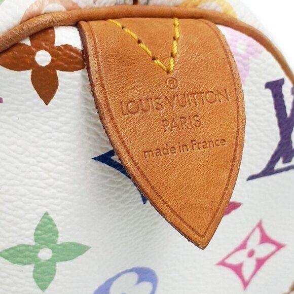 Authentic Louis Vuitton Multicolor Speedy 30 Monogram Sac Hand Bag White Gold - The Reluxe