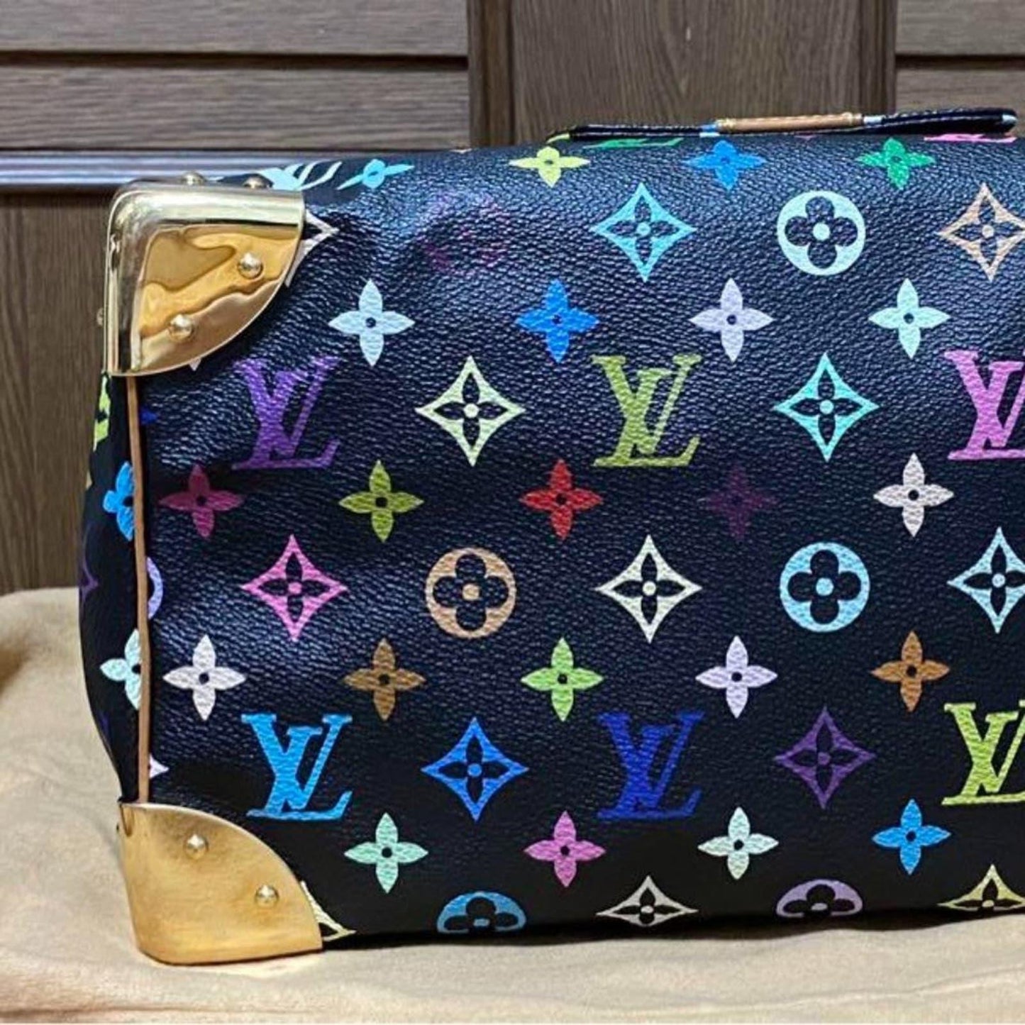 Authentic Louis Vuitton Speedy 30 Monogram Multicolor Sac Bag Black - The Reluxe