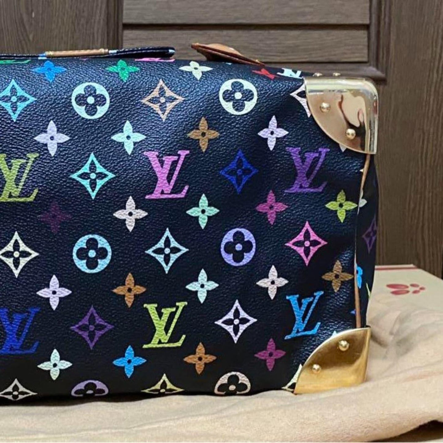 Authentic Louis Vuitton Speedy 30 Monogram Multicolor Sac Bag Black - The Reluxe