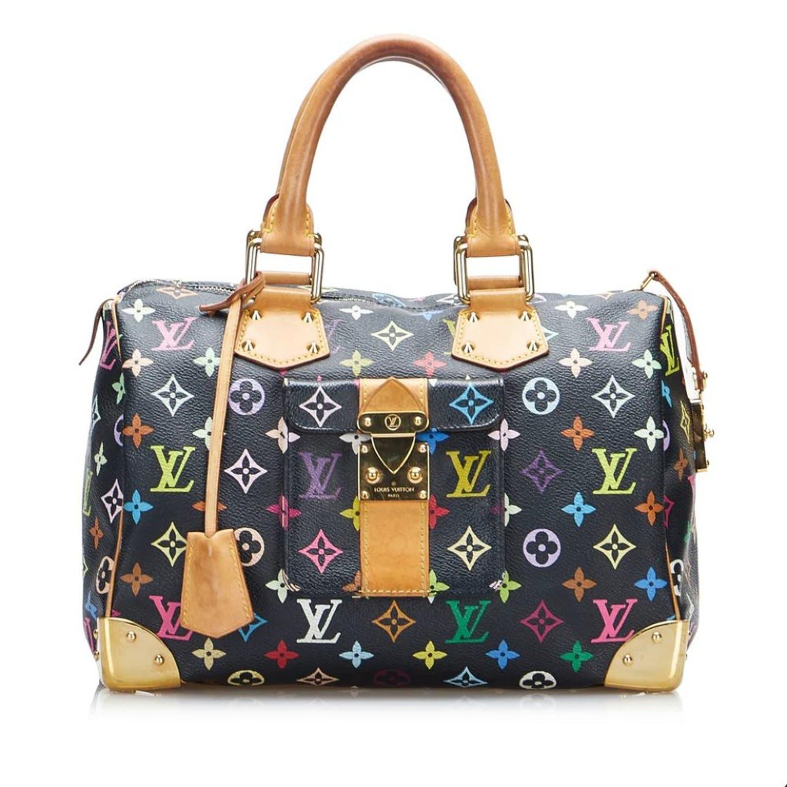 Authentic Louis Vuitton Speedy 30 Monogram Multicolor Sac Bag Black - The Reluxe