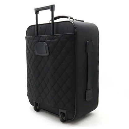 Authentic Pre - Owned CHANEL CC Quilted Nylon Luggage Carry - on Trolley Wheels Travel Bag - The Reluxe