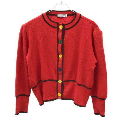 Yves Saint Laurent Multicolor Button Wool Knit Cardigan Red M