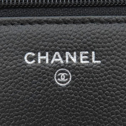 Chanel Chain Wallet Boy Chanel Caviar Skin Black Hardware Black Chain Shoulder