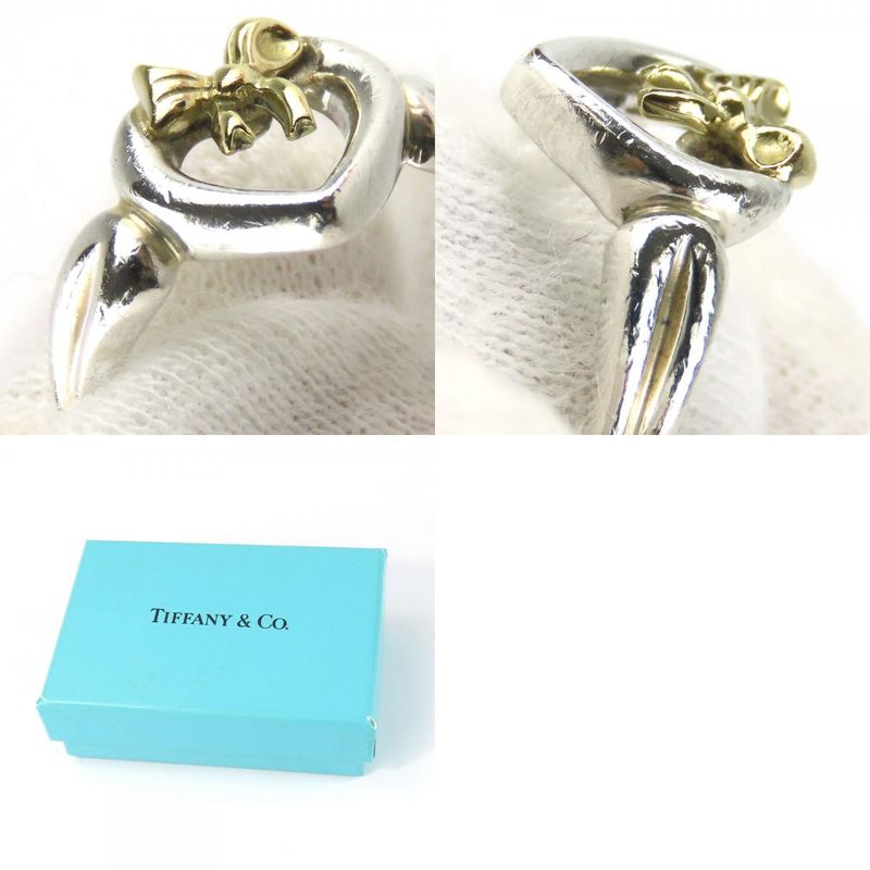 Tiffany & Co Ring ・ Ring Heart Ribbon Silver 925 18K Yellow Gold Approx 3.2g