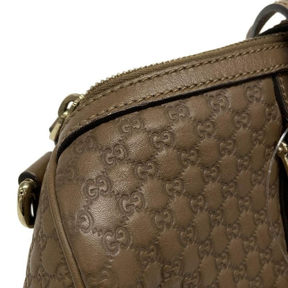 Gucci Handbag Nice/micro Guccissima 322231 Dark Brown Mini Boston Leather