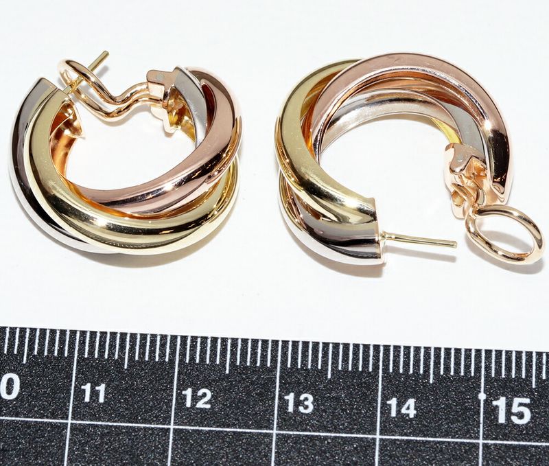 Cartier Earrings 18K Yellow Gold 18K White Gold 18K Pink Gold Trinity Earrings