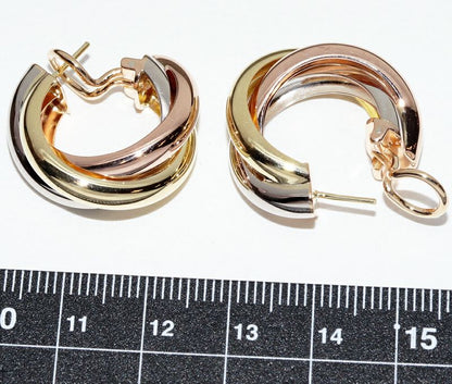 Cartier Earrings 18K Yellow Gold 18K White Gold 18K Pink Gold Trinity Earrings