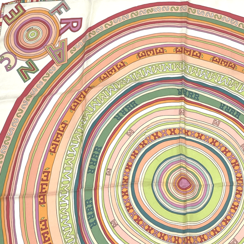 Hermes Scarf Carre 90 France Paris 24 Fbg Silk Multicolor