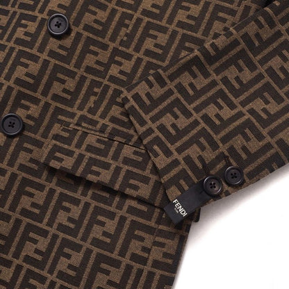 2022Fendi Tailored Jacket Size 46 FF Logo Double Breasted Double F