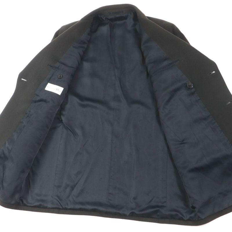 Christian DIOR Vintage 100% Cashmere Double Chester Coat Dark