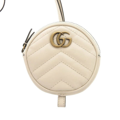 Gucci GG Marmont 698787 Leather Black Off White Coin Case Black White 1462 Gucci