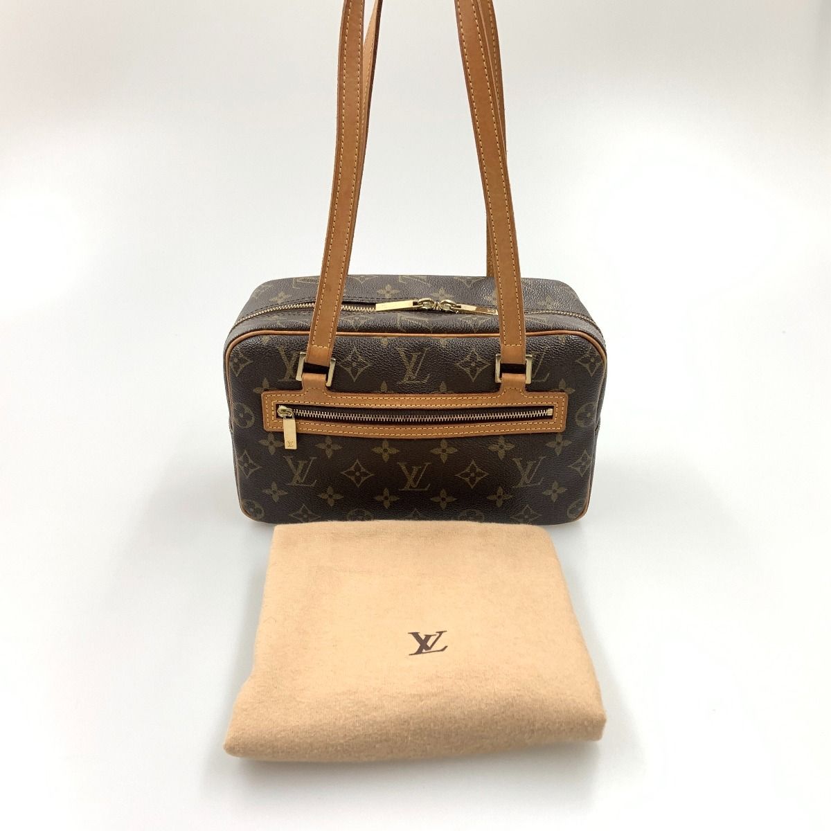 Louis Vuitton Monogram Shite MM Shoulder Bag M51182 Brown
