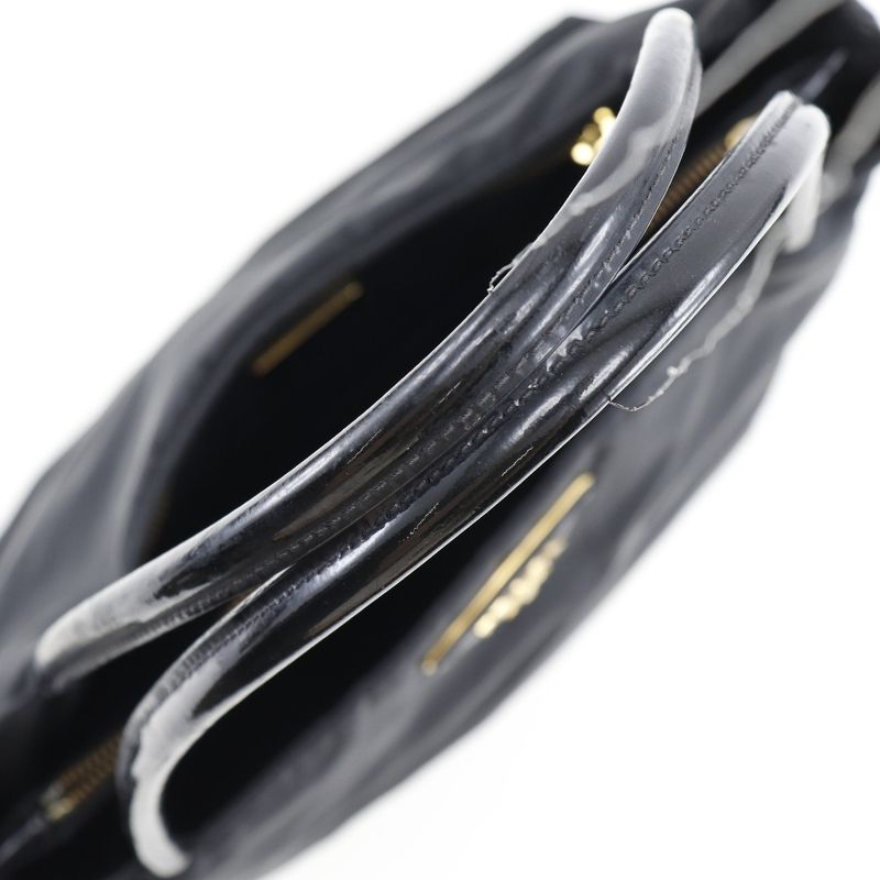 Prada Nylon And Enamel Black Women's Tote Bag