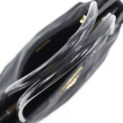 Prada Nylon And Enamel Black Women's Tote Bag