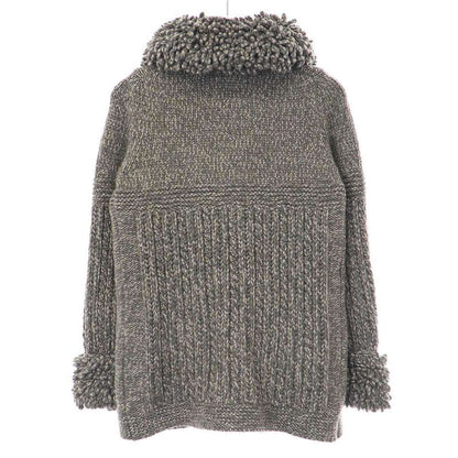 Chanel 11aw Coco Mark Toggle Cashmere Knit Duffle Coat P42044k03190 Grayish 34