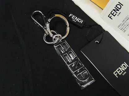 Fendi Key Holder Key Ring Bag Charm Women's Men's Silver Fr1692