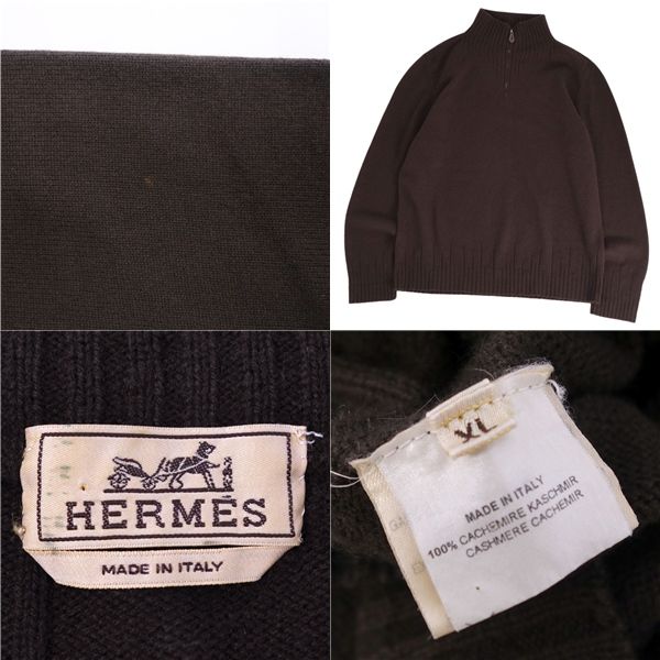 Hermes Knit Sweater Half Zip Pullover Cashmere