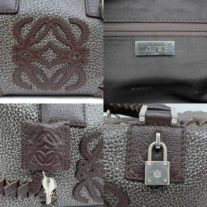 Loewe Amazona 28 Handbag Metallic Bronze Brown Silver-hardware Anagram