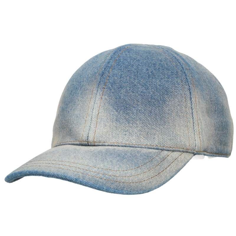 Prada 2hc274 Triangle Plate Washed Denim Hat Men's L