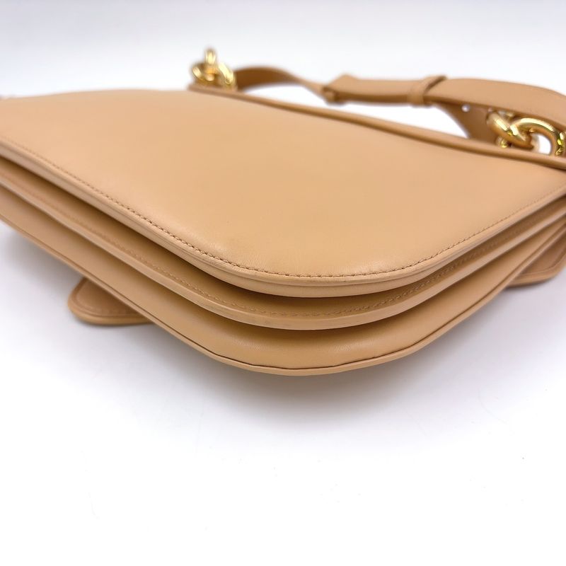 Bottega Veneta Mount Envelope 2WAY Chain Shoulder Leather Beige Handbag Gold