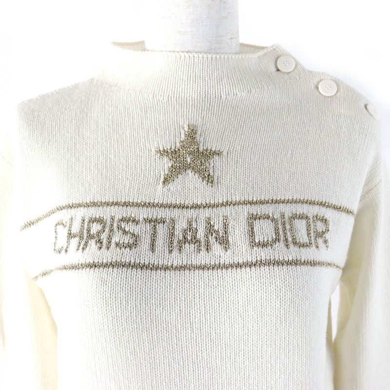 Christian DIOR 24AW 414s94am064 97% Cashmere Star Signature Logo Bottle Neck