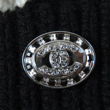 CHANEL P74123k10621 Cashmere Coco Mark Button Cable Knit Deep V-neck Long