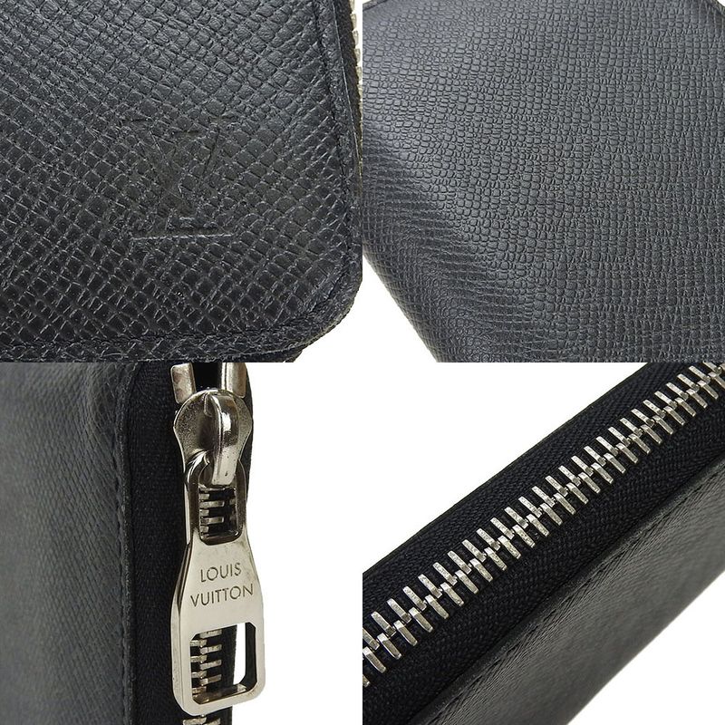 Louis Vuitton Long Wallet Zippy Wallet Vertical M32822 Taiga Black Ardoise