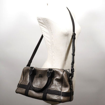 Loewe 2WAY Shoulder Mini Boston Calf Black/silver Ladies Handbag