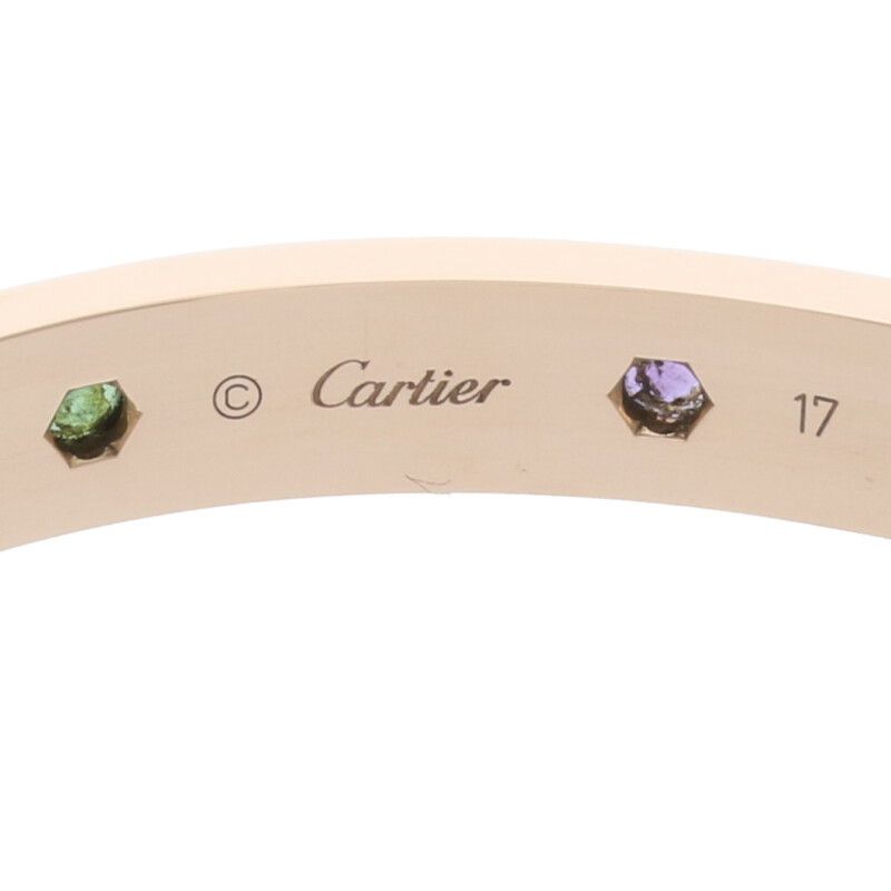 Cartier LOVE Bracelet Love Bracelet 18K Pink Gold Multi-stone Bracelet Men's 17