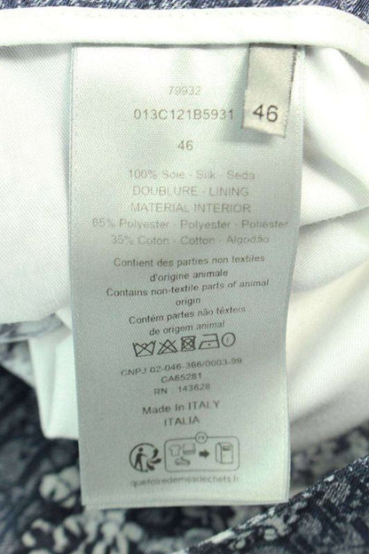 Dior 23AW 013c121b5931 Oblique Flower Print Silk Half Pants Men's 46