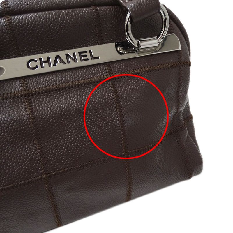 Chanel Bag Choco Bar Ladies Branded Handbag Shoulder Bag Caviar Skin Brown