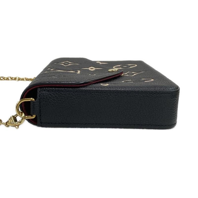 Louis Vuitton Wallet Bicolor Monogram Empreinte Pochette Felicie M80482 Black