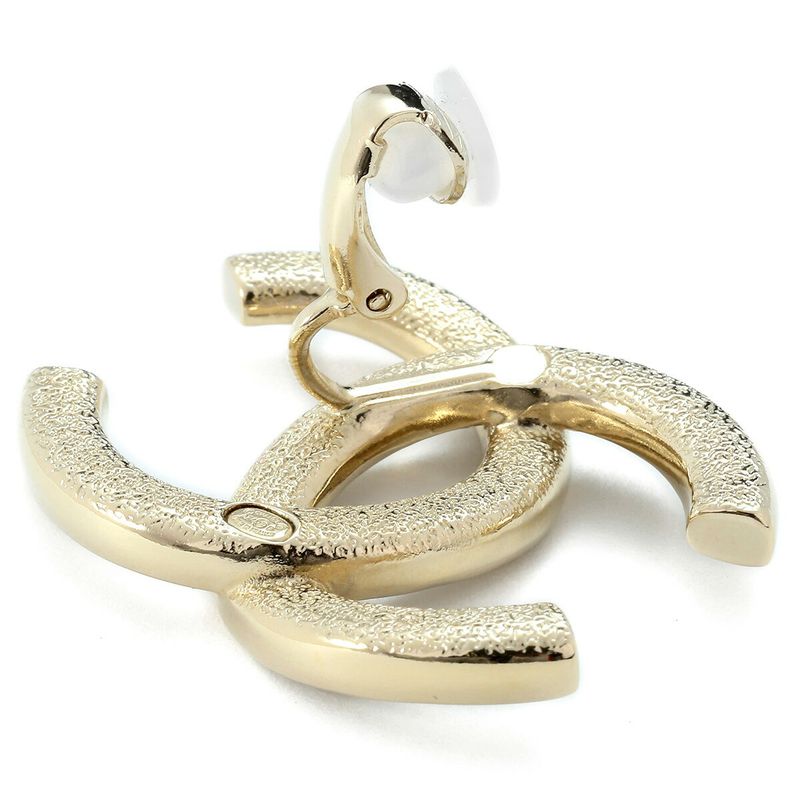 Chanel Earrings Logo Earrings Gold