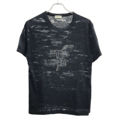 Saint Laurent Paris Damaged Logo Print T-Shirt 510086 Yb2pj Black S