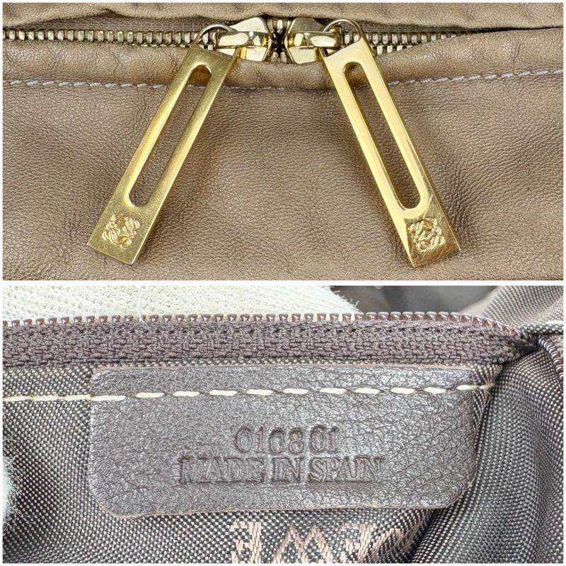 Loewe Amazona 36 Handbag Mini Boston Bag Anagram Logo Stitching Gold Nappaleathe