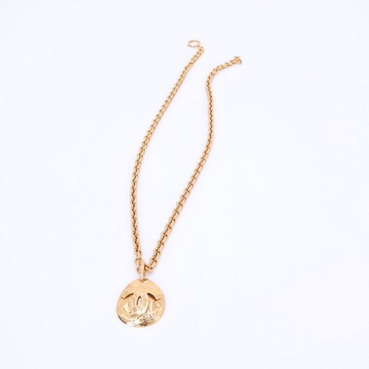 Chanel Chain Long Necklace Coco Mark Gold Accessories 94P Vintage Ladies