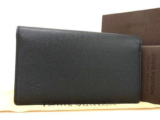 Louis Vuitton R20425 Taiga Agenda Poche Notebook Cabas Address Book Black