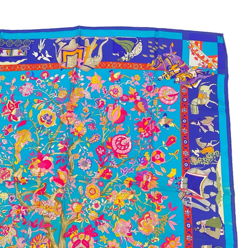 Hermes Carre 90 Scarf Large Silk Fantaisies Indiennes Dazzling India Multicolor