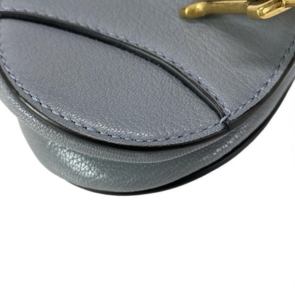 Dior/christian Dior Handbag Saddle Micro Bag Cloud Blue Mini Bag Leather