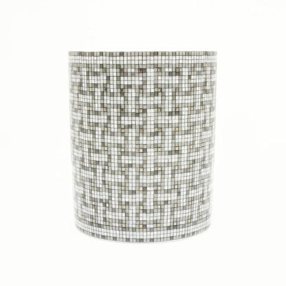 Hermes Mug Mosaic 24 Platinum Silver Color White Pottery Tableware