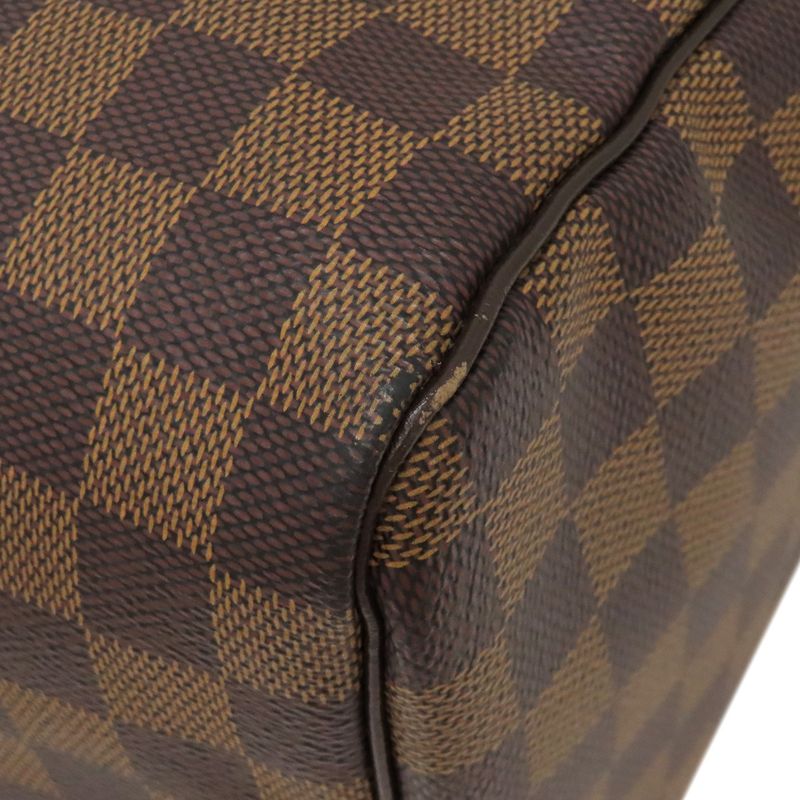 Louis Vuitton Handbag Speedy 30 Damier Canvas Damier Ebene Gold Hardware Brown
