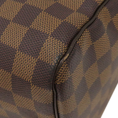 Louis Vuitton Handbag Speedy 30 Damier Canvas Damier Ebene Gold Hardware Brown