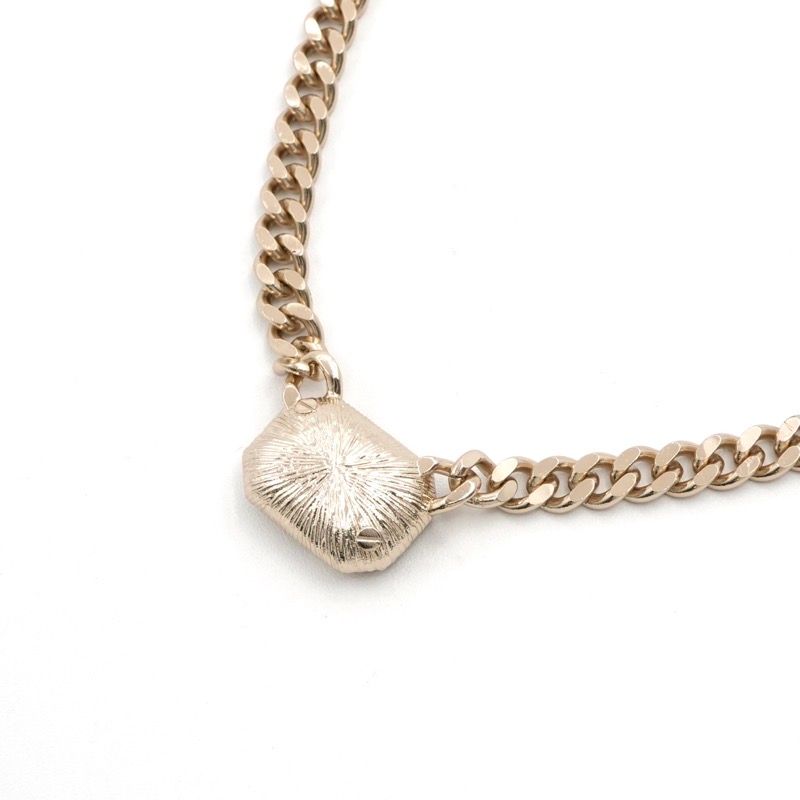 Chanel Necklace Pendant Choker Gold Coco Mark Rhinestone