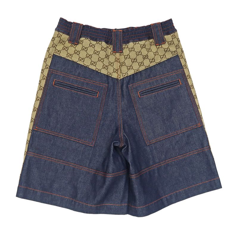 Gucci Bermuda Pants Denim GG Canvas 38 Blue 743203 Women's Apparel