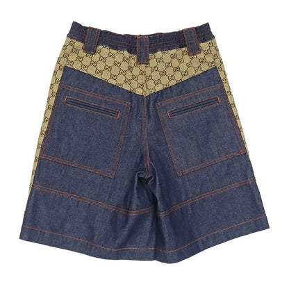 Gucci Bermuda Pants Denim GG Canvas 38 Blue 743203 Women's Apparel