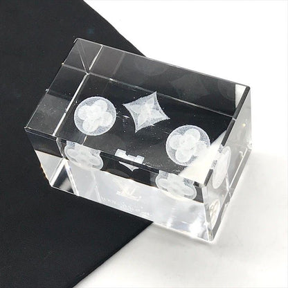Louis Vuitton Monogram Crystal Paperweight Object Clear Figurine 