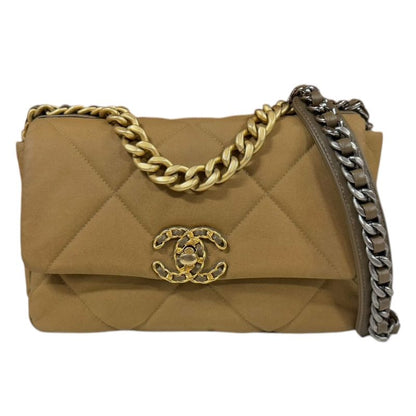 Chanel 19 Shoulder Bag Cotton Canvas As1160 Brown Ladies Chanel  Chanel