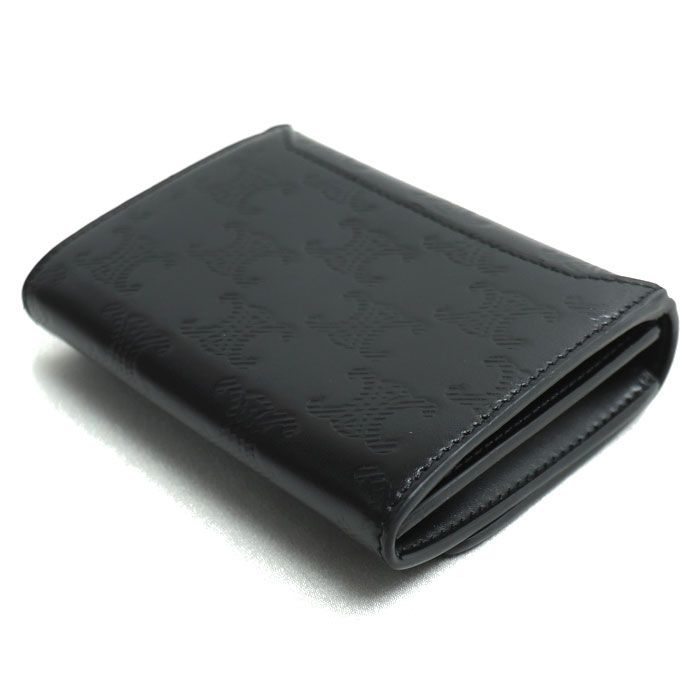 Celine Business Card Holder Triomphe Embossed Card Case Black 10m243fqd38si