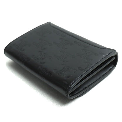 Celine Business Card Holder Triomphe Embossed Card Case Black 10m243fqd38si